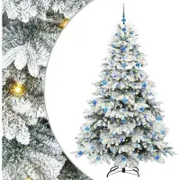 vidaXL Sapin de Noël artificiel avec 300 LED Blanc 210 cm PE et PVC