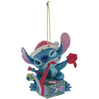 Lilo & Stitch Boules Disney de - Stitch Déballant un Cadeau - Décoration de Sapin de Noël - pour Indifférent - multicolore - Taille Standard