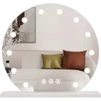 Sensahome Miroir Hollywood avec éclairage - 3 positions - 2700 K/4500 K/6400 K - miroir de maquillage - lumière réglable - 60 cm - blanc
