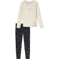 Schiesser Pyjama ' Family ' beige chiné / rose ancienne