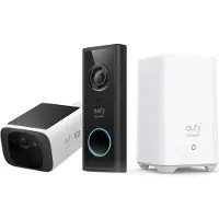 Eufy Solocam S220 + Dual deurbel met Homebase 2 bundel - zonne-energie beveiligings (Sans fil, WiFi)
