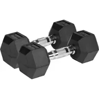 Rebel RBA-2325-07 Haltères HEX en fonte caoutchoutée 2 x 7 kg
