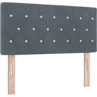 vidaXL Tête de lit LED avec rampes d'éclairage LED gris foncé 90 cm velours