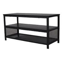 Sensahome - Armoire TV antique nordique/banc à chaussures en bois - Étagère à trois niveaux avec filet - Classique et élégant - 100 x 40 x 52 cm - Noir