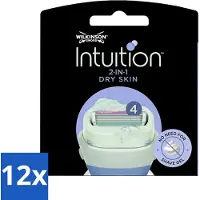 Wilkinson Sword - Recharges de lames - Intuition Blades Peau Sèche - Apaisant - 3 lames - Pack Avantage - 12 pièces