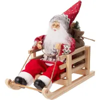 Basic Weihnachtsmann Bunt Schlitten 15 x 34 x 25 cm