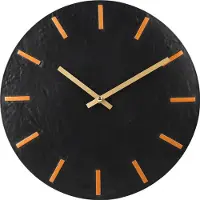 Sensahome Horloge murale Paris - Horloge industrielle moderne ronde - Design minimaliste - Ø30 cm - Noir