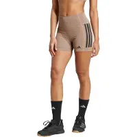 Adidas Optime 3 Stripes 5´´ Short Leggings Beige,Marron L Femme