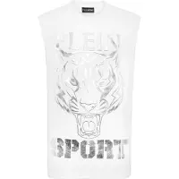Plein sport T-Shirt 'Tiger' argent / blanc
