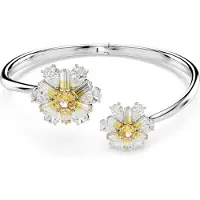 Swarovski Bracelet-Jonc Idyllia, Fleur, Jaune, Métal Rhodié
