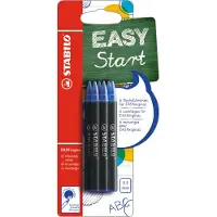 Stabilo Cartouches à recharger - EASYoriginal Refill - medium - pack de 6 - couleur d'encre bleue (effaçable)