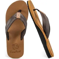 Comfeet Pantoufles Homme - Sandales - Marron - Taille 46 -