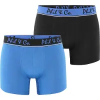Phil&Co. Boxers 'Retro' bleu cyan / noir