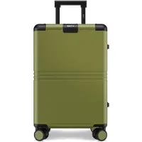 Onyx Hybrid Pro Hand Luggage Suitcase 35 Litres - Polycarbonate recyclé et design sans fermeture éclair - Valise de voyage avec serrure TSA et roues pivotantes - Trolley léger - Vert olive