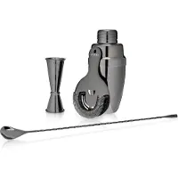 Viski Mixologist Cocktailset - roestvrijstaal - gunmetal - 4-delig (9579) (Set de cocktail)