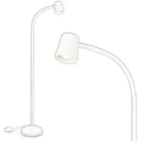 Briloner - Lampadaire avec interrupteur à pied, orientable, GU10, max. 9W, lampadaire sur pied salon, lampadaire salon 21 x 127,5 cm, blanc