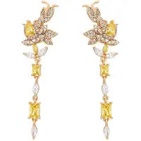 Faina Boucles d'oreilles jaune d'or / or rose / transparent