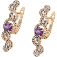 Gaya Boucles d'oreilles or / violet / transparent