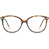 BOSS Monture optique en acétate Havana avec branches dorées