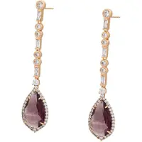 Gaya Boucles d'oreilles or rose / aubergine