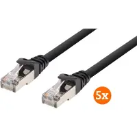 BlueBuilt Câble Réseau FTP CAT6 10 Mètres Noir Lot de 5