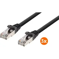BlueBuilt Câble Réseau FTP CAT6 2 Mètres Noir Lot de 3