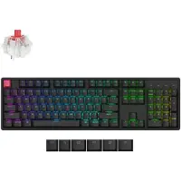 Keychron K10 QMK V2, Avec et sans fil, USB + RF Wireless + Bluetooth, Commutateur mécanique, QWERTY, RGB-LED, Noir