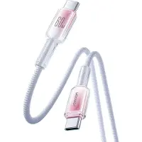 JOYROOM Câble de Chargement Crystal - USB-C 60W - 1.2m - Blanc/Rose KP41448