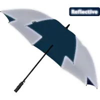 Falcone Hommes, Parapluie, Reflecterende Umbrella Automatic Windproof 120 cm Marine Blue / Silver, Bleu, Argent