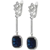 Gaya Boucles d'oreilles bleu marine / argent