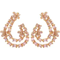 NAEMI Boucles d'oreilles or / violet