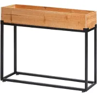Mendler Lit Surélevé Hwc-L32, Bac À Plantes Bac À Fleurs Bac À Légumes, Bois-Acier 62x80x16cm Châssis Noir, Naturel