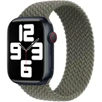 Apple Bracelet Solo tressé Watch | 44/45/46/49 mm - Taille 11 - Olive