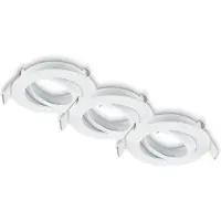 Briloner BIWA Set de 3 spots encastrables 230V, orientables, GU10, max. 7W, blanc, Ø8 x 2,2 cm