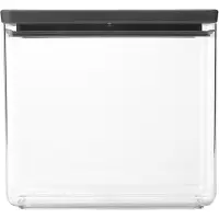 Brabantia Jarre carrée - 3,5 L, couvercle gris foncé