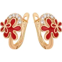 NAEMI Boucles d'oreilles or / rouge