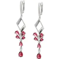 Gaya Boucles d'oreilles rouge foncé / argent