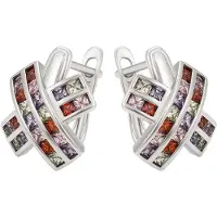 NAEMI Boucles d'oreilles vert clair / lilas / rose / rouge