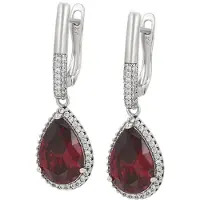NAEMI Boucles d'oreilles rouge / argent
