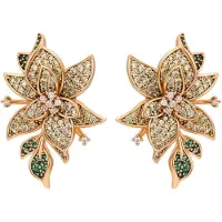 NAEMI Boucles d'oreilles or / émeraude