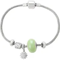 Faina Bracelet vert clair / argent