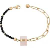 Faina Bracelet or / rose pastel / noir