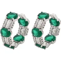 NAEMI Boucles d'oreilles vert / argent