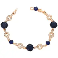 Gaya Bracelet bleu marine / or rose / transparent