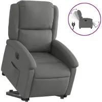 vidaXL Fauteuil relax avec releveur électrique Tissu gris foncé