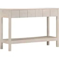 vidaXL Table console blanc 110x35x75 cm bois de manguier solide