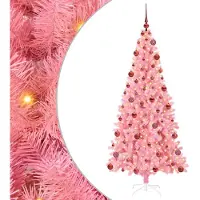 vidaXL Sapin de Noël avec 300 LED avec support Rose 180 cm PVC