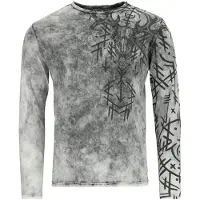 Black premium by emp T-shirt manches longues de - Haut manches longues imprimés runes - S - XXL - pour Homme - gris - Taille XXL