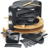 Kitchen Chef Appareil à raclette 8/10 personnes 1500w + gril + crêpière - - KCWOOD.8.SUPER -