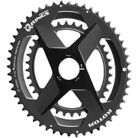 Rotor 2x Dm Oval Chainring Argenté 50/34t